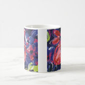 Klassieke Art Deco Bloemen, Tulp Bloem Textiel Koffiemok (Center)