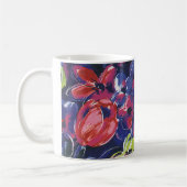 Klassieke Art Deco Bloemen, Tulp Bloem Textiel Koffiemok (Links)