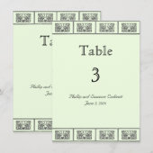 Klassieke Art Deco-bloemrand bruiloft tafelkaart Kaart (Voorkant / Achterkant)