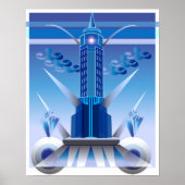 Klassieke Art Deco City Building Poster (Voorkant)