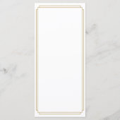 Klassieke Art Deco Elegante Gouden Bruiloft Menu (Achterkant)