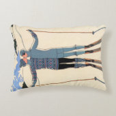 Klassieke Art Deco, Geliefden in de Sneeuw door Ge Accent Kussen (Voorkant)