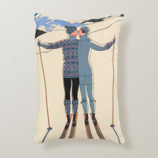 Klassieke Art Deco, Geliefden in de Sneeuw door Ge Accent Kussen (Voorkant(Verticaal))