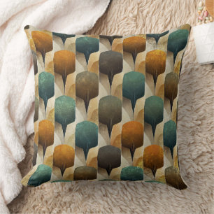 Klassieke Art Deco Geometrie in Teal en Goud Kussen