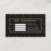 Klassieke Art Deco Gouden Monogram Grimeur Klantenkaartje (Achterkant)