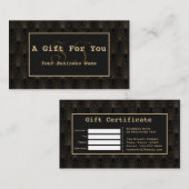 Klassieke Art Deco Gouden Monogram Grimeur Klantenkaartje (Voorkant / Achterkant)