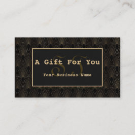 Klassieke Art Deco Gouden Monogram Grimeur Klantenkaartje