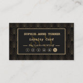 Klassieke Art Deco Gouden Monogram Make-up Artist Klantenkaartje (Voorkant)