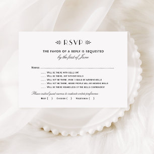 Klassieke Art Deco-huwelijk met bellen RSVP Kaartje