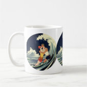 Klassieke Art Deco-liefhebbers kussen in de golven Koffiemok (Links)