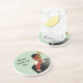 Klassieke Art Deco man, koude drankjes in de zomer Zandsteen Onderzetter (Zijkant)