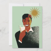 Klassieke Art Deco man, zomer achtertuin BBQ Kaart (Voorkant)