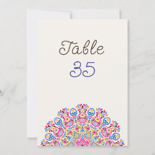 Klassieke Art Deco Mandala Huwelijk Tafel Nummer Kaart