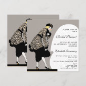 Klassieke Art Deco Modeshow Bruidsdouche Kaart (Voorkant / Achterkant)