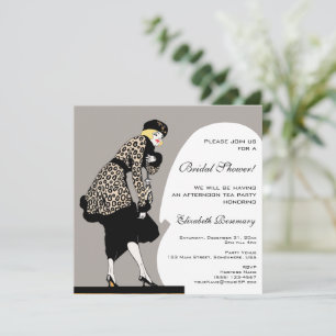 Klassieke Art Deco Modeshow Bruidsdouche Kaart