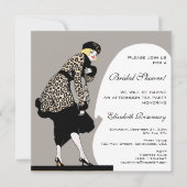 Klassieke Art Deco Modeshow Bruidsdouche Kaart (Voorkant)