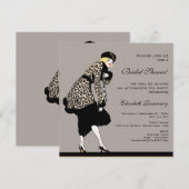 Klassieke Art Deco Modeshow Bruidsdouche Kaart (Voorkant / Achterkant)