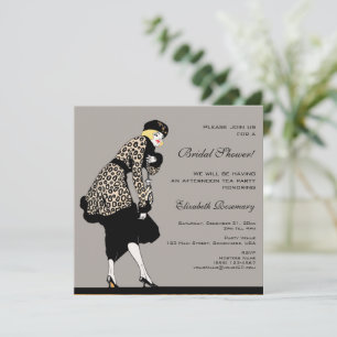 Klassieke Art Deco Modeshow Bruidsdouche Kaart