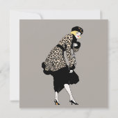 Klassieke Art Deco Modeshow Bruidsdouche Kaart (Achterkant)