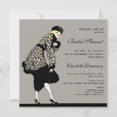 Klassieke Art Deco Modeshow Bruidsdouche Kaart (Voorkant)
