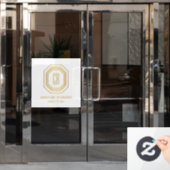 Klassieke Art Deco Monogram Goud/Wit Raamsticker (Kantoordeur)