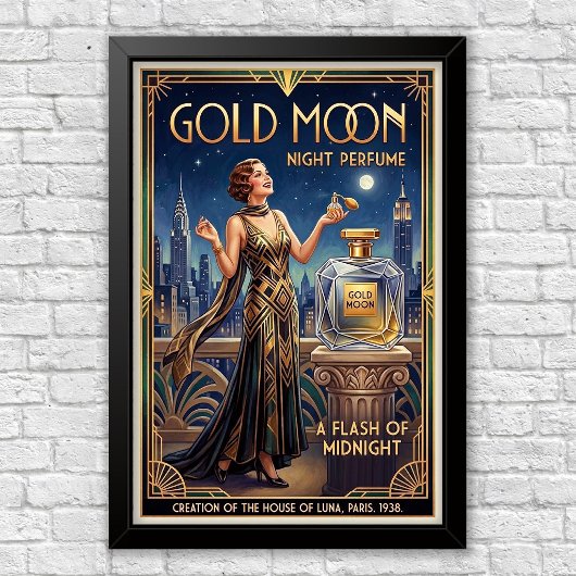 Klassieke Art Deco Parfum Reclameposter Poster