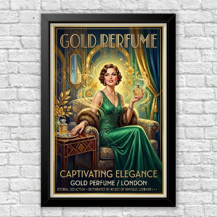 Klassieke Art Deco Parfum Reclameposter Poster