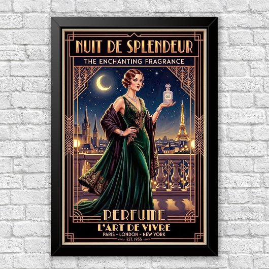 Klassieke Art Deco Parfum Reclameposter Poster