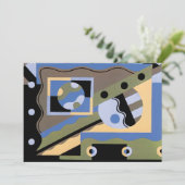 Klassieke Art Deco Pochoir Jazz Cubisme Patroon (Staand voorkant)