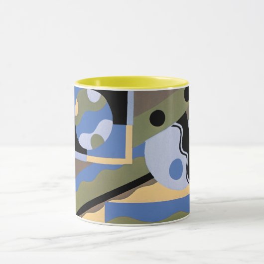 Klassieke Art Deco Pochoir Jazz Cubisme Patroon Mok (Midden)