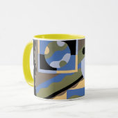 Klassieke Art Deco Pochoir Jazz Cubisme Patroon Mok (Voorkant links)