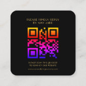 Klassieke art deco QR-code RSVP-reactie uit de jar Informatiekaartje (Achterkant)