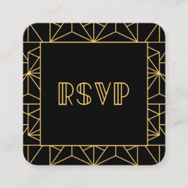 Klassieke art deco QR-code RSVP-reactie uit de jar Informatiekaartje