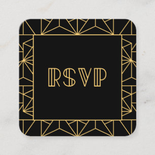 Klassieke art deco QR-code RSVP-reactie uit de jar Informatiekaartje