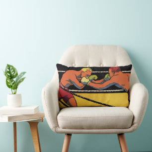 Klassieke Art Deco sportboksen, boksers slaan Kussen