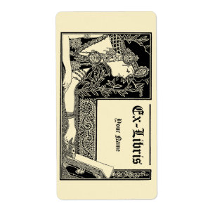 Klassieke Art Deco stijl Ex Libris sjabloon Etiket