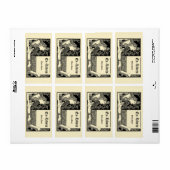 Klassieke Art Deco stijl Ex Libris sjabloon Etiket (Full Sheet)