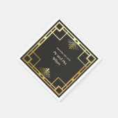 Klassieke Art Deco Vintage Bruiloft Diner Cocktail Servet (Hoek)