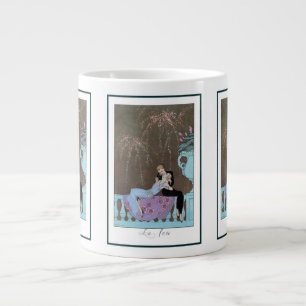 Klassieke Art Deco Vuurwerk Le Feu, George Barbier Grote Koffiekop