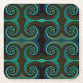 Klassieke art deco zwart-wit en vakantiegroen kartonnen onderzetters (Voorkant)