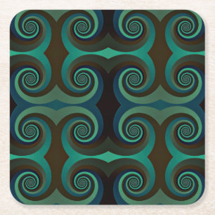 Klassieke art deco zwart-wit en vakantiegroen kartonnen onderzetters