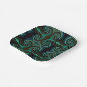 Klassieke art deco zwart-wit en vakantiegroen papieren bordje (Gebogen)