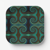 Klassieke art deco zwart-wit en vakantiegroen papieren bordje (Voorkant)