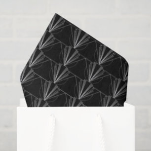 Klassieke Art Deco Zwart-Wit Geometrisch Tissuepapier