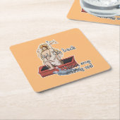 Klassieke art meme : Jezus, hou op met me bang te  Kartonnen Onderzetters (Schuin)