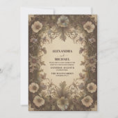 Klassieke  Art Nouveau Bloemenbruiloft Kaart (Voorkant)