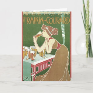 Klassieke Art Nouveau Brasserie Fraikin-Courard Bi Kaart