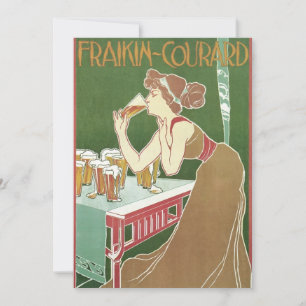 Klassieke Art Nouveau Brasserie Fraikin-Courard Bi Kaart