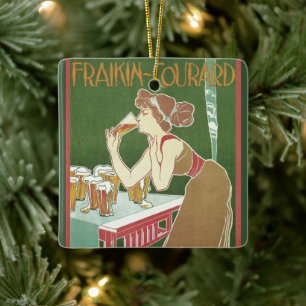 Klassieke Art Nouveau Brasserie Fraikin-Courard Bi Keramisch Ornament