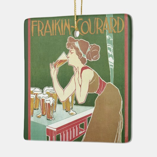 Klassieke Art Nouveau Brasserie Fraikin-Courard Bi Keramisch Ornament (Links)